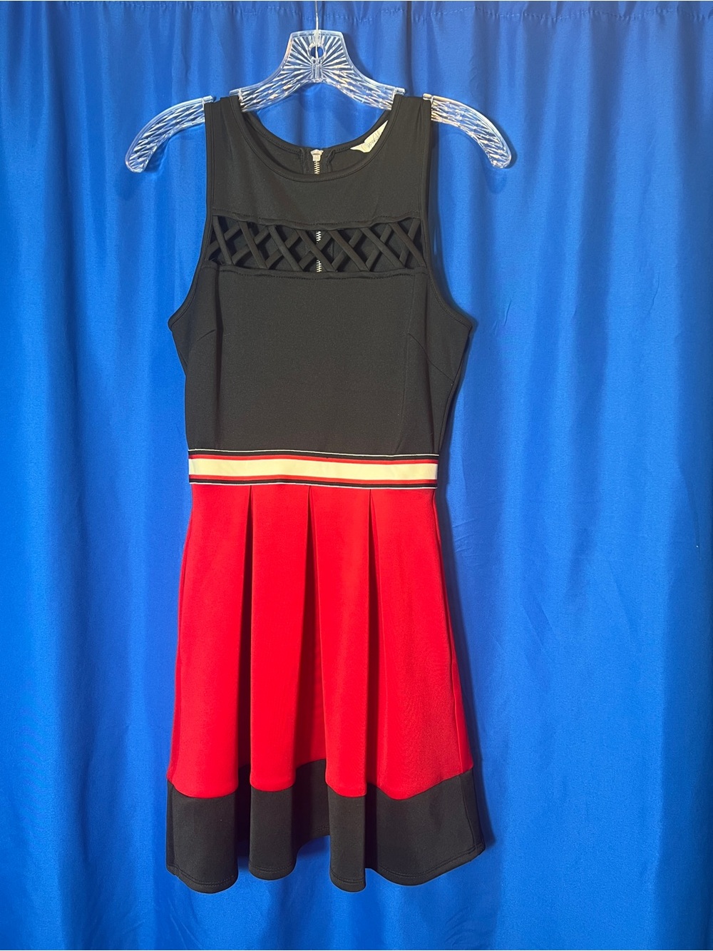 Speechless Black and Red Sleeveless Fit-and-Flare Dress